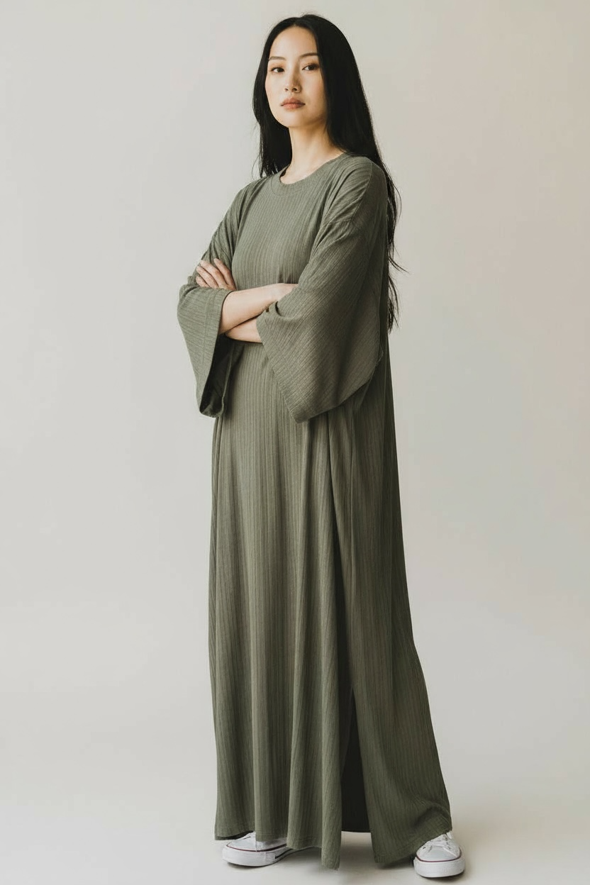 Maxi Round Neck Dress Mocha