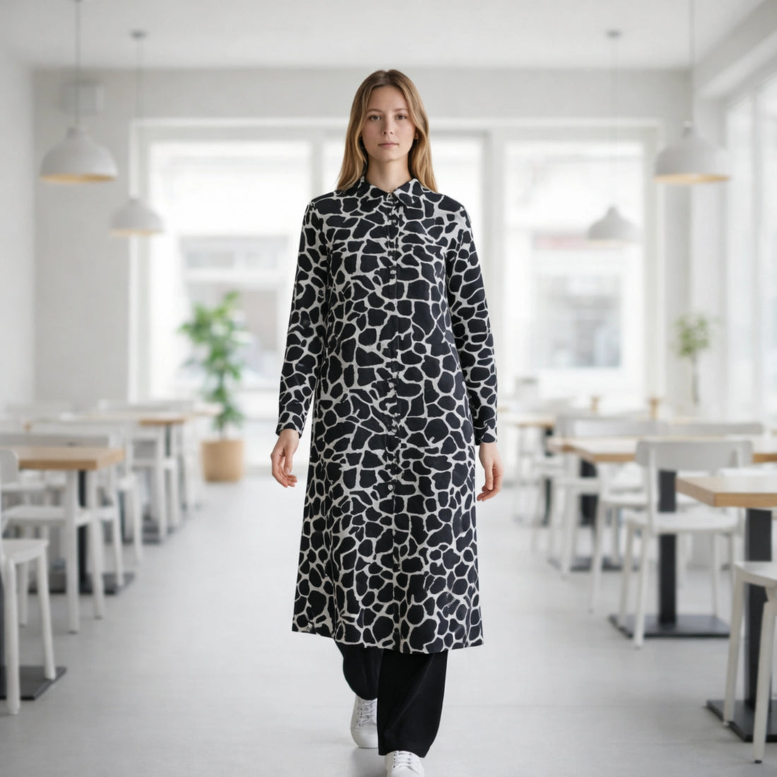 ANIMAL PRINT CO-ORD SET WITH CREPE TROUSERS | SMART CASUAL TWO-PIECE