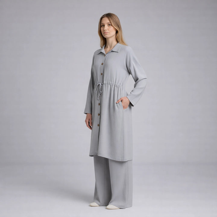Button-Through Shirt Co-Ord Set | Tailored Elegant New Arrival Two-Piece Outfit
