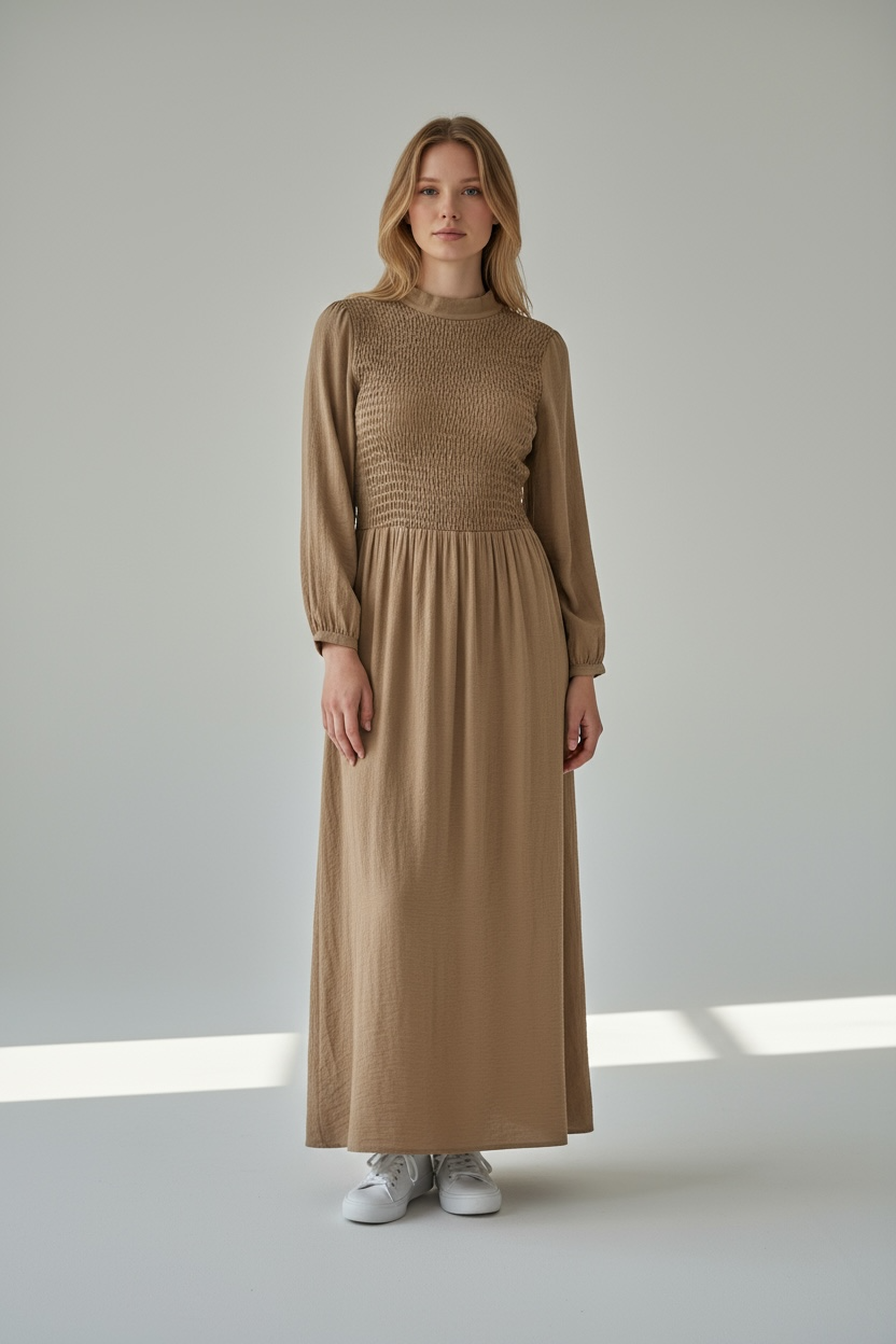 Elasticated maxi dress