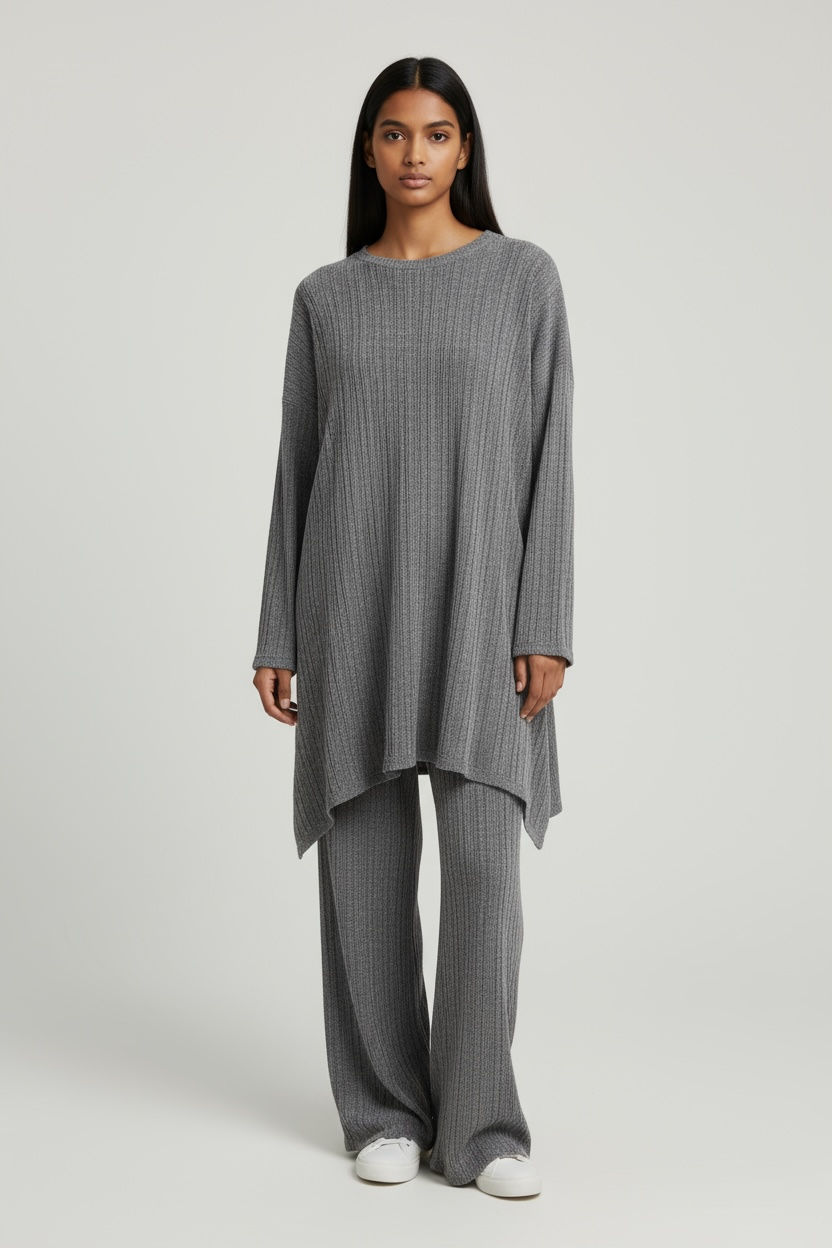 Knitted rib coord set