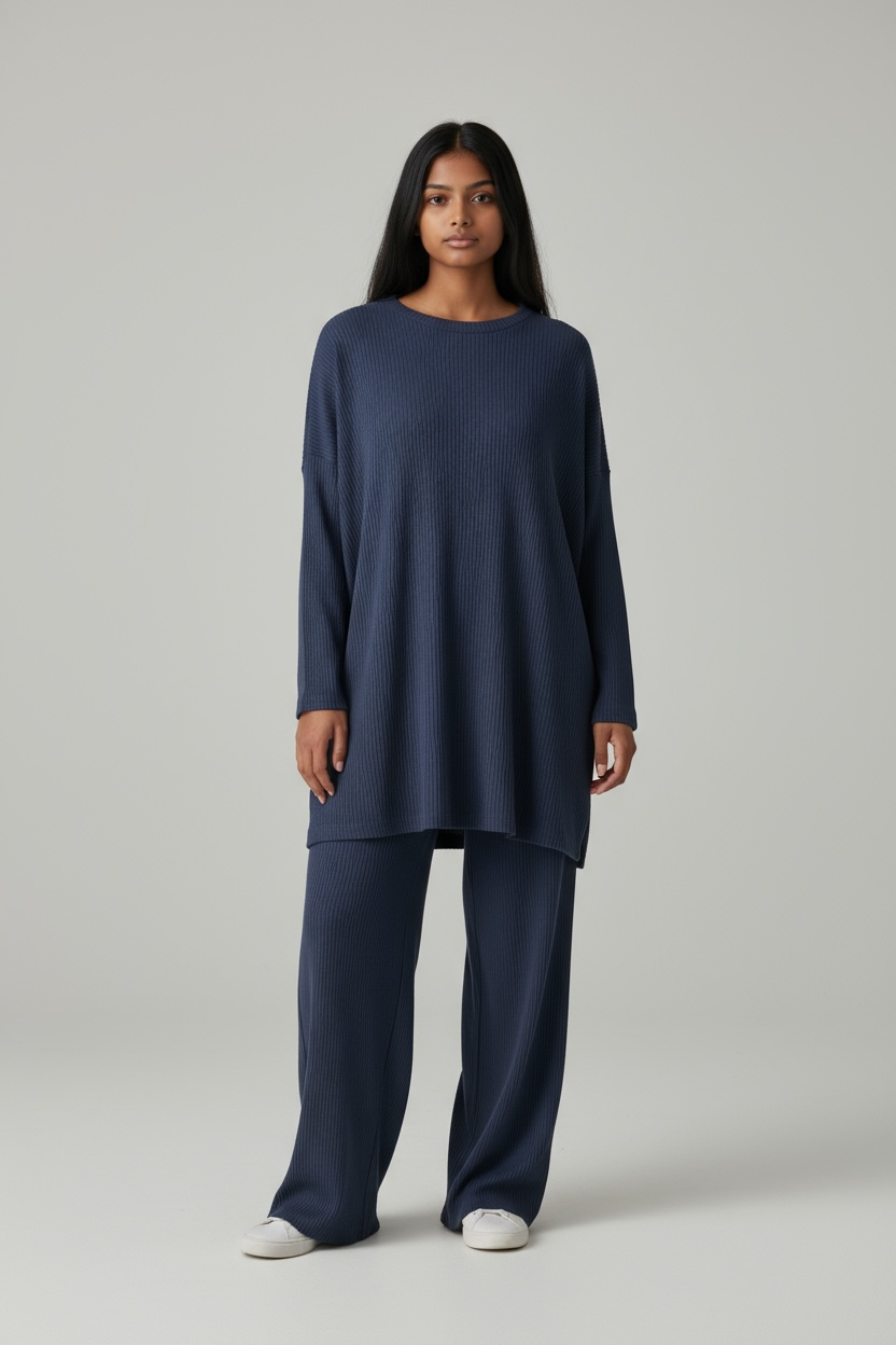 Knitted rib coord set