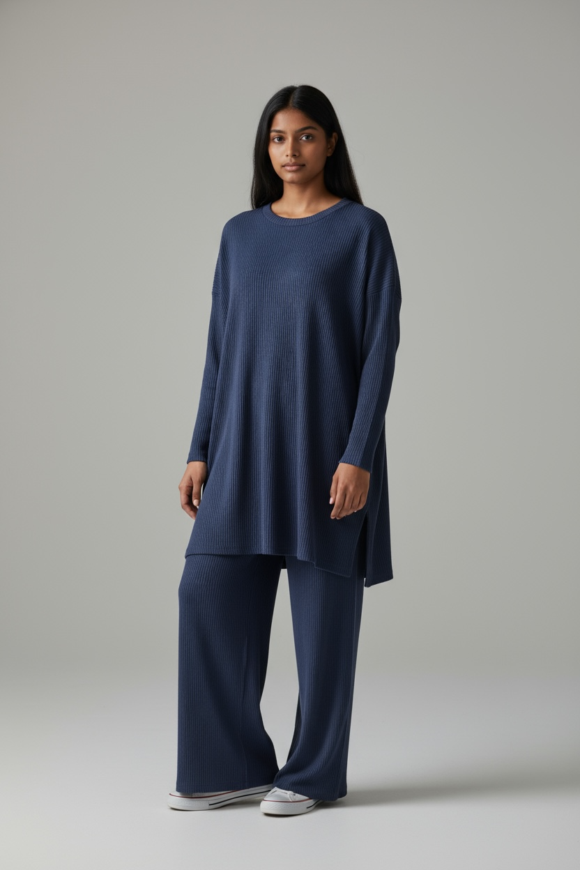 Knitted rib coord set