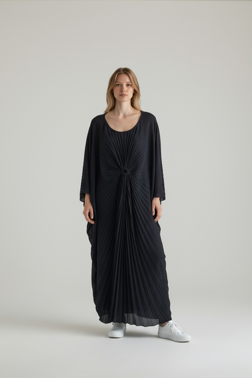 Buckle Pleated Dress