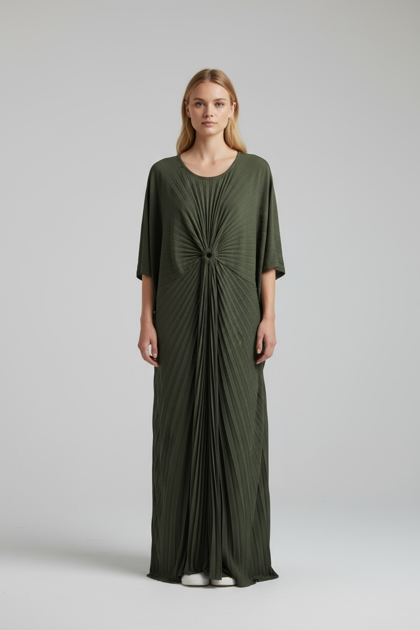 Buckle Pleated Dress