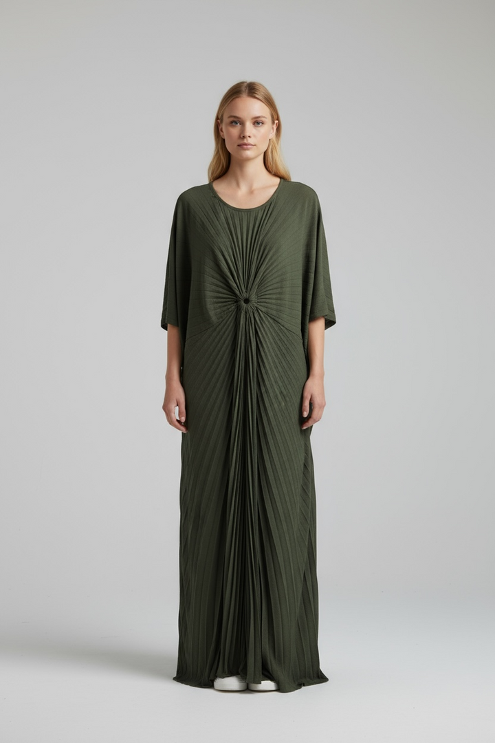 Buckle Pleated Dress