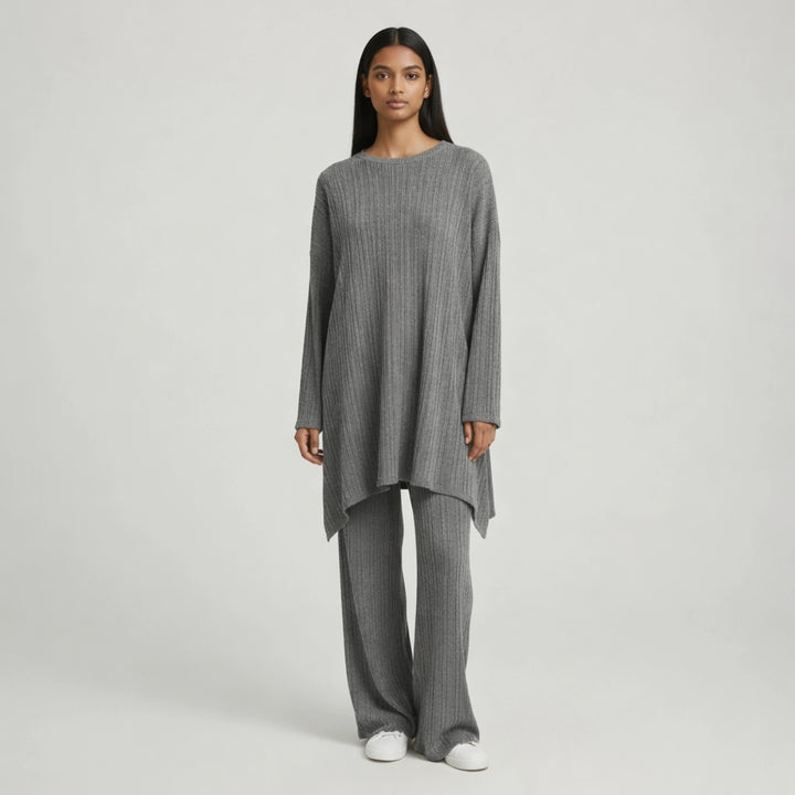 Knitted Rib Co-Ord Set | Cozy Elegant Two-Piece Outfit for Everyday Wear