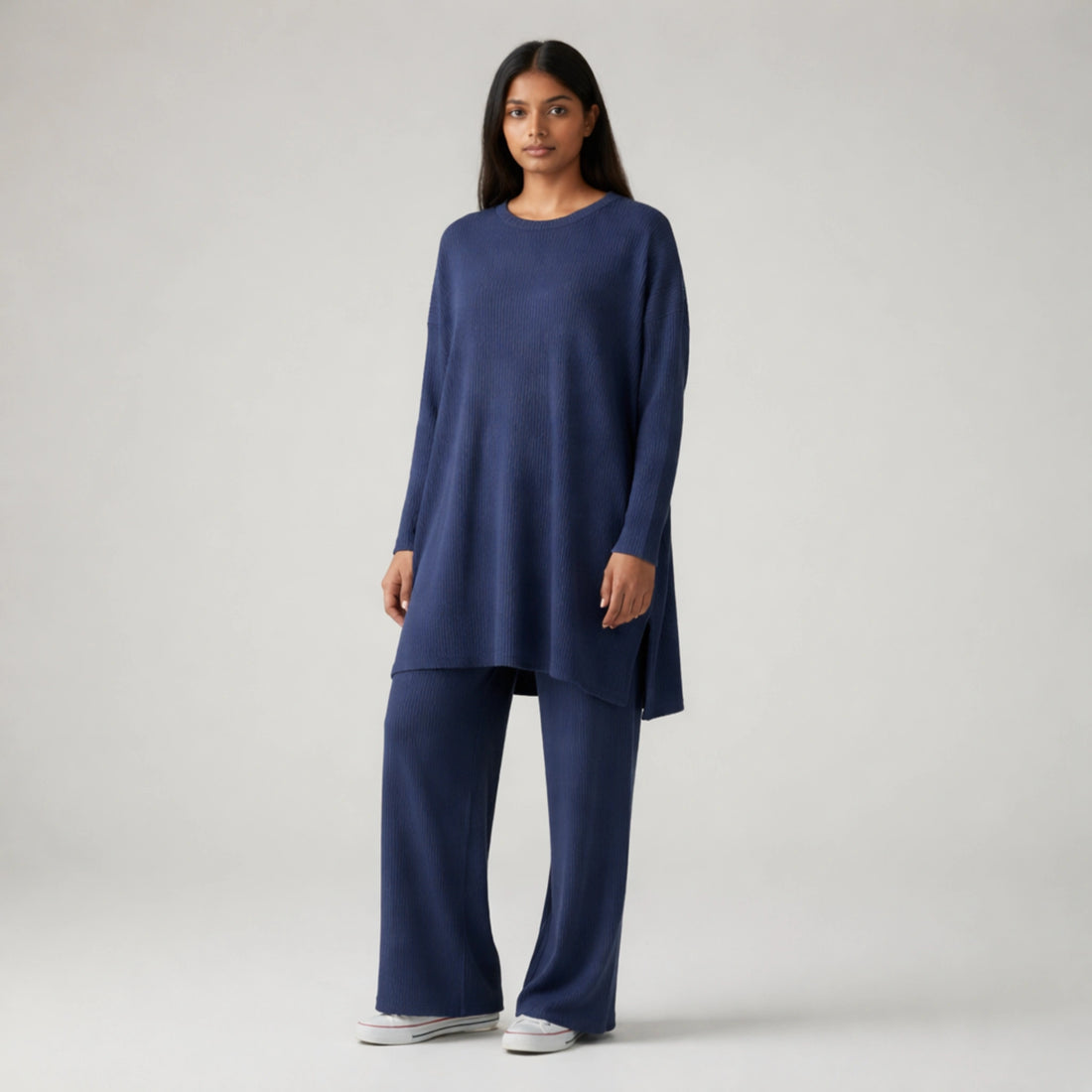 Knitted Rib Co-Ord Set | Cozy Elegant Two-Piece Outfit for Everyday Wear