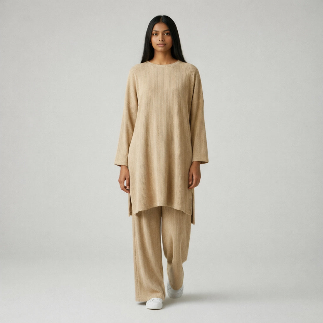 Knitted Rib Co-Ord Set | Cozy Elegant Two-Piece Outfit for Everyday Wear