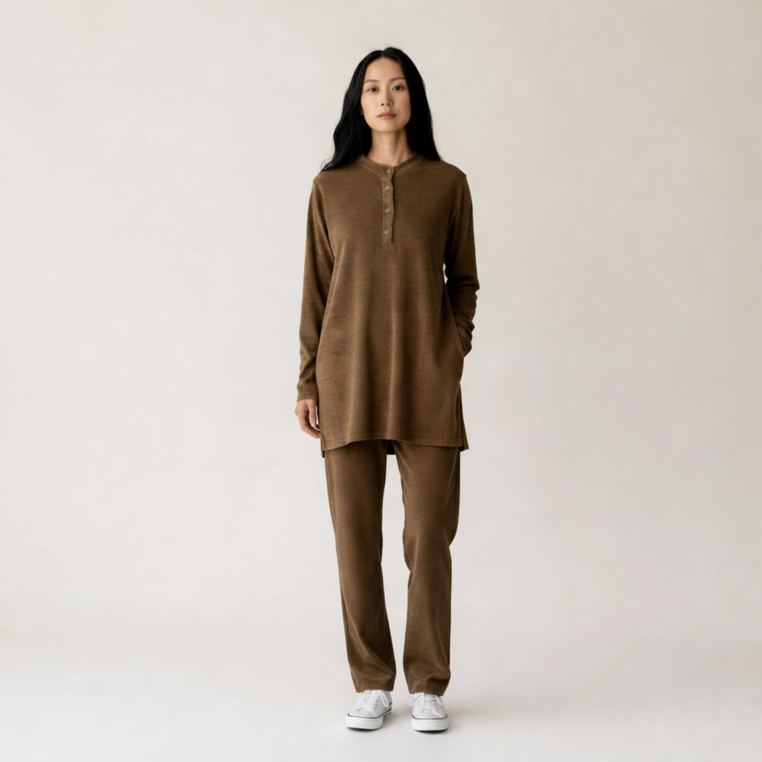 Mocha Velour Co-Ord Set | Luxury Comfortable 2-Piece Outfit


