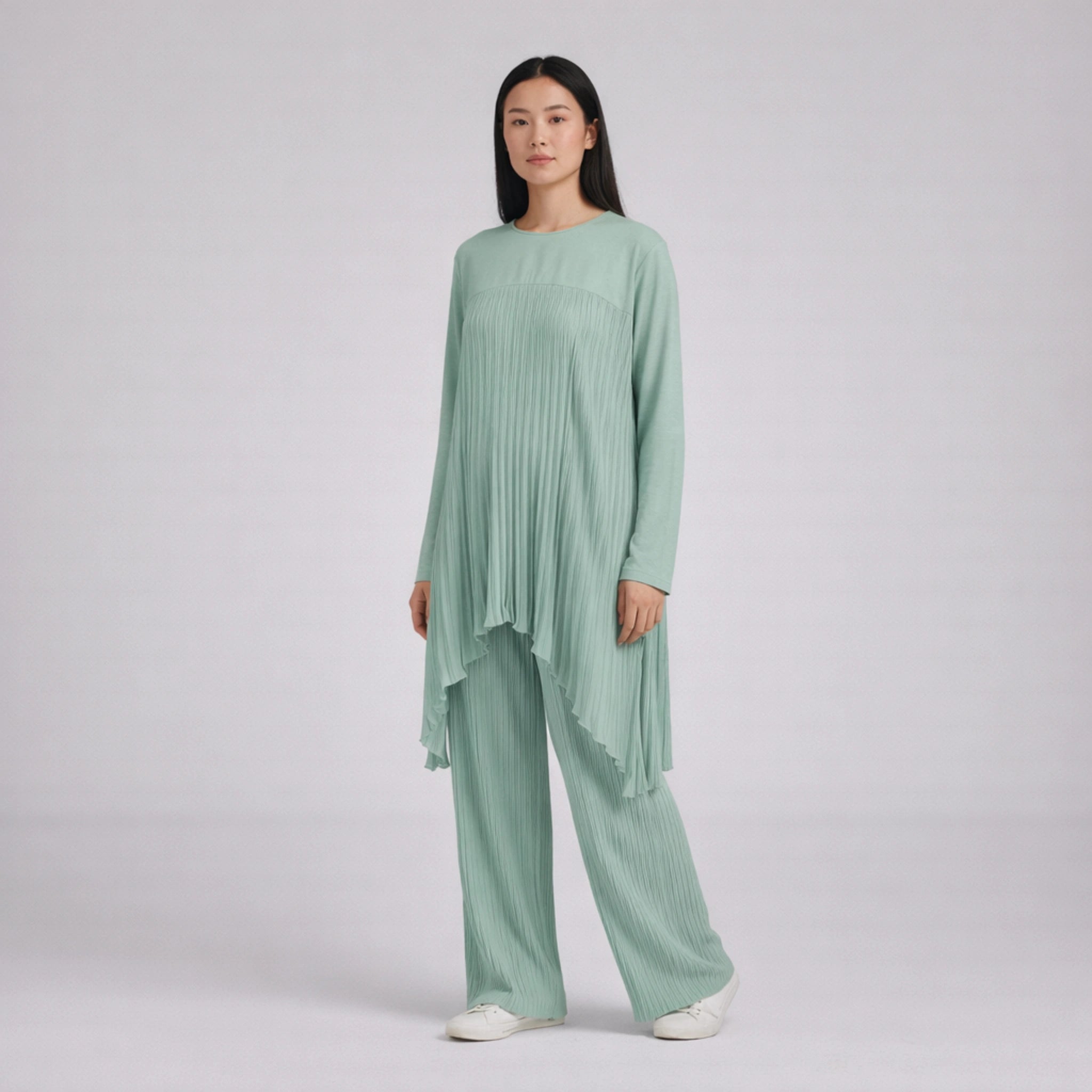 Pleated Co-Ord Set | Elegant Fluid Two-Piece Outfit for Work & Everyday Wear