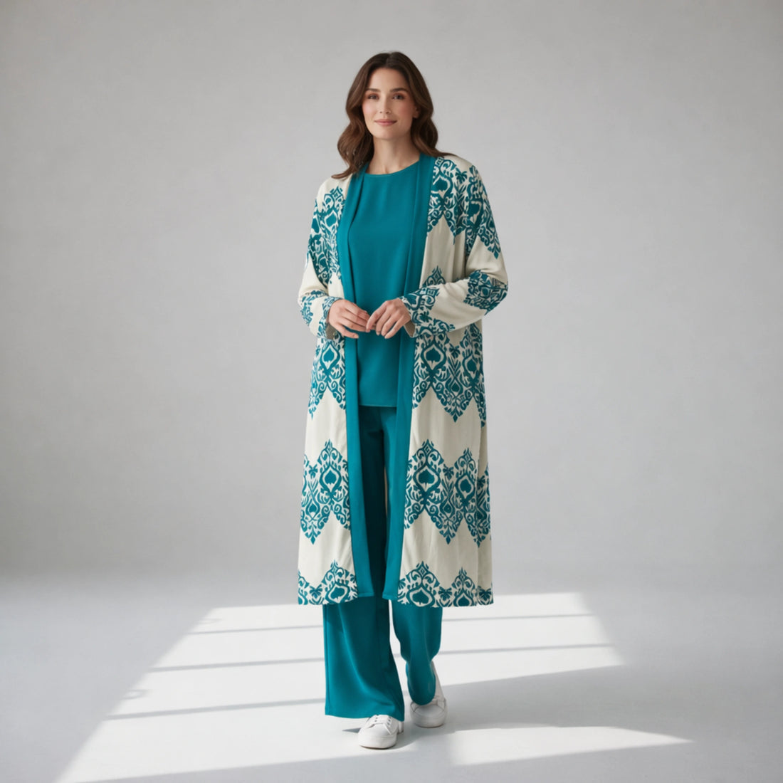 Three-Piece Printed Crepe Co-Ord Set | Elegant Co-Ord Set