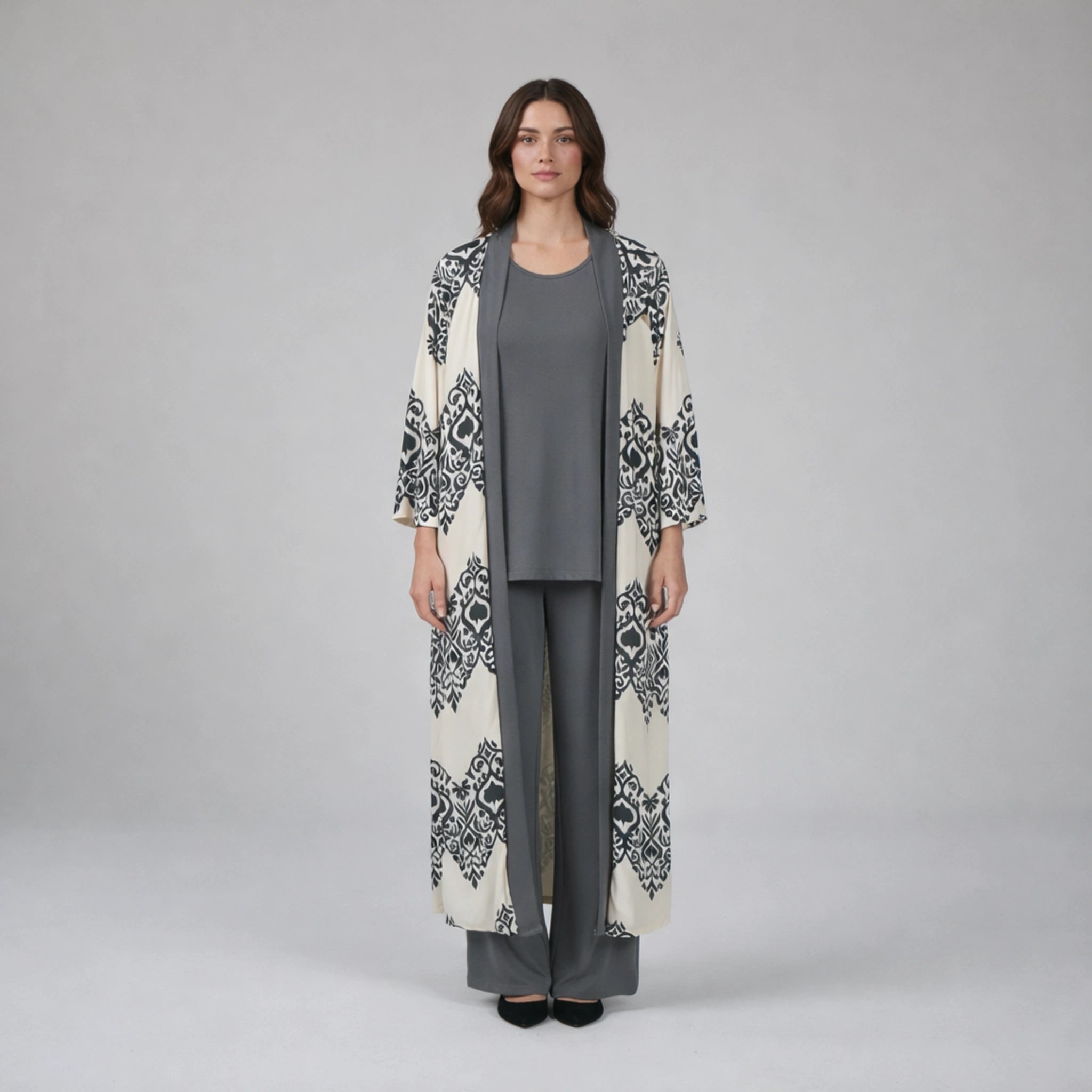 Three-Piece Printed Crepe Co-Ord Set | Elegant Co-Ord Set