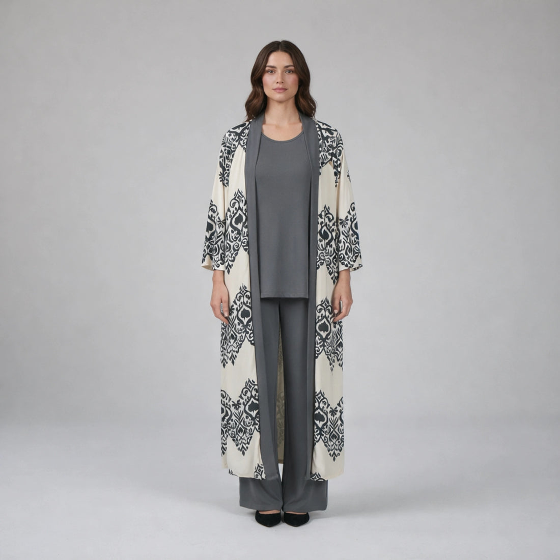 Three-Piece Printed Crepe Co-Ord Set | Elegant Co-Ord Set
