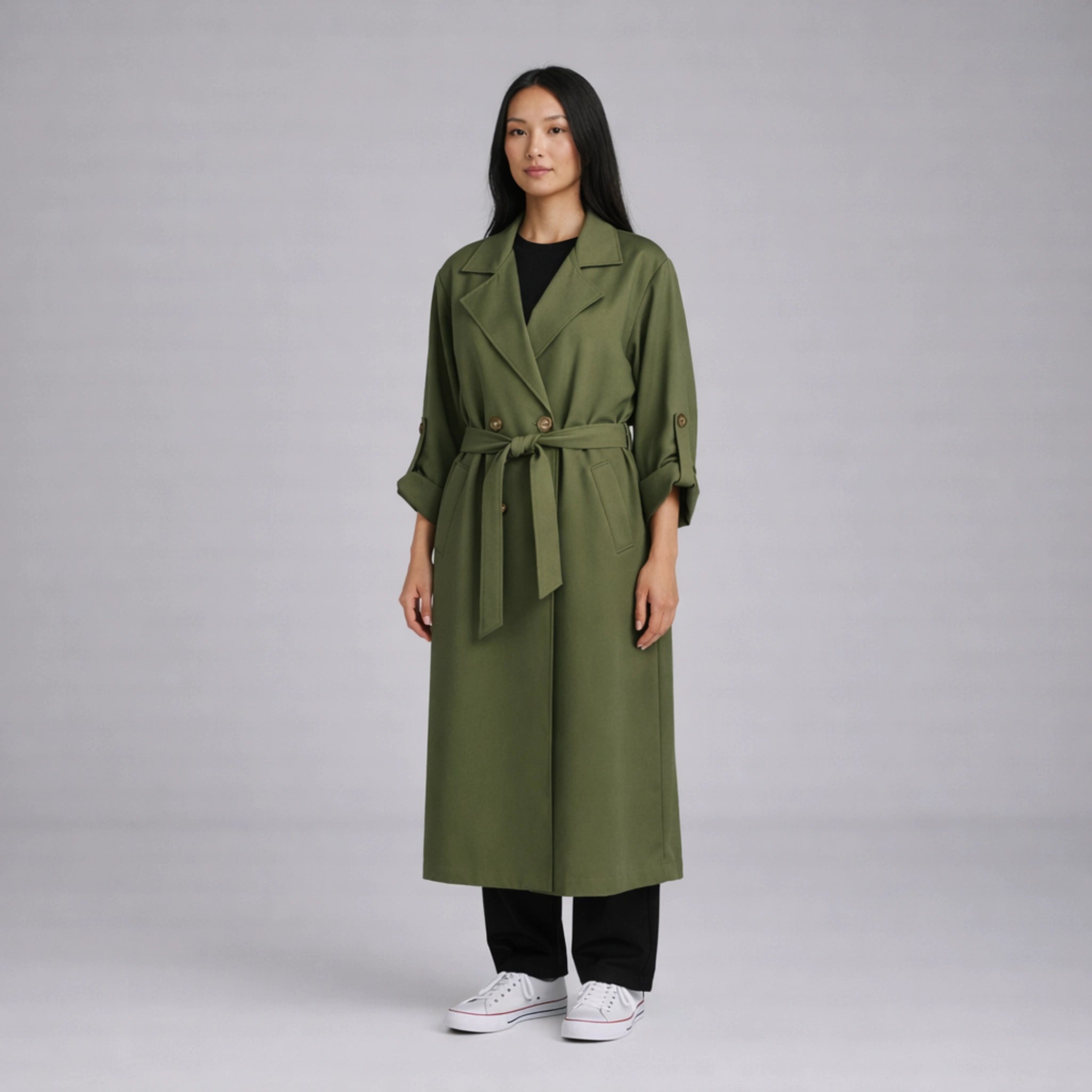 Trench Jacket with Button Cuff Detail | Women’s Trench Jacket