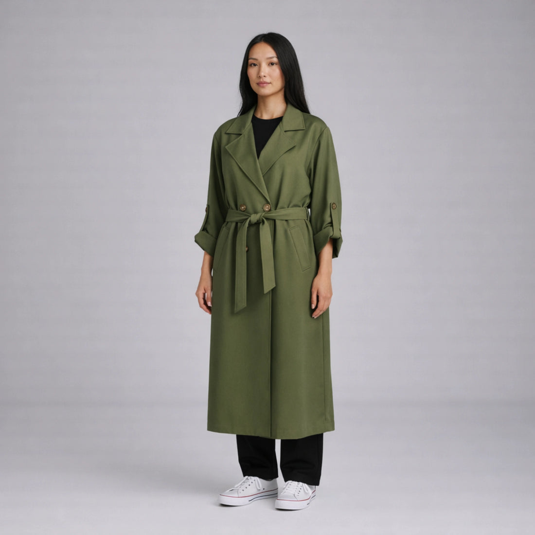 Trench Jacket with Button Cuff Detail | Women’s Trench Jacket