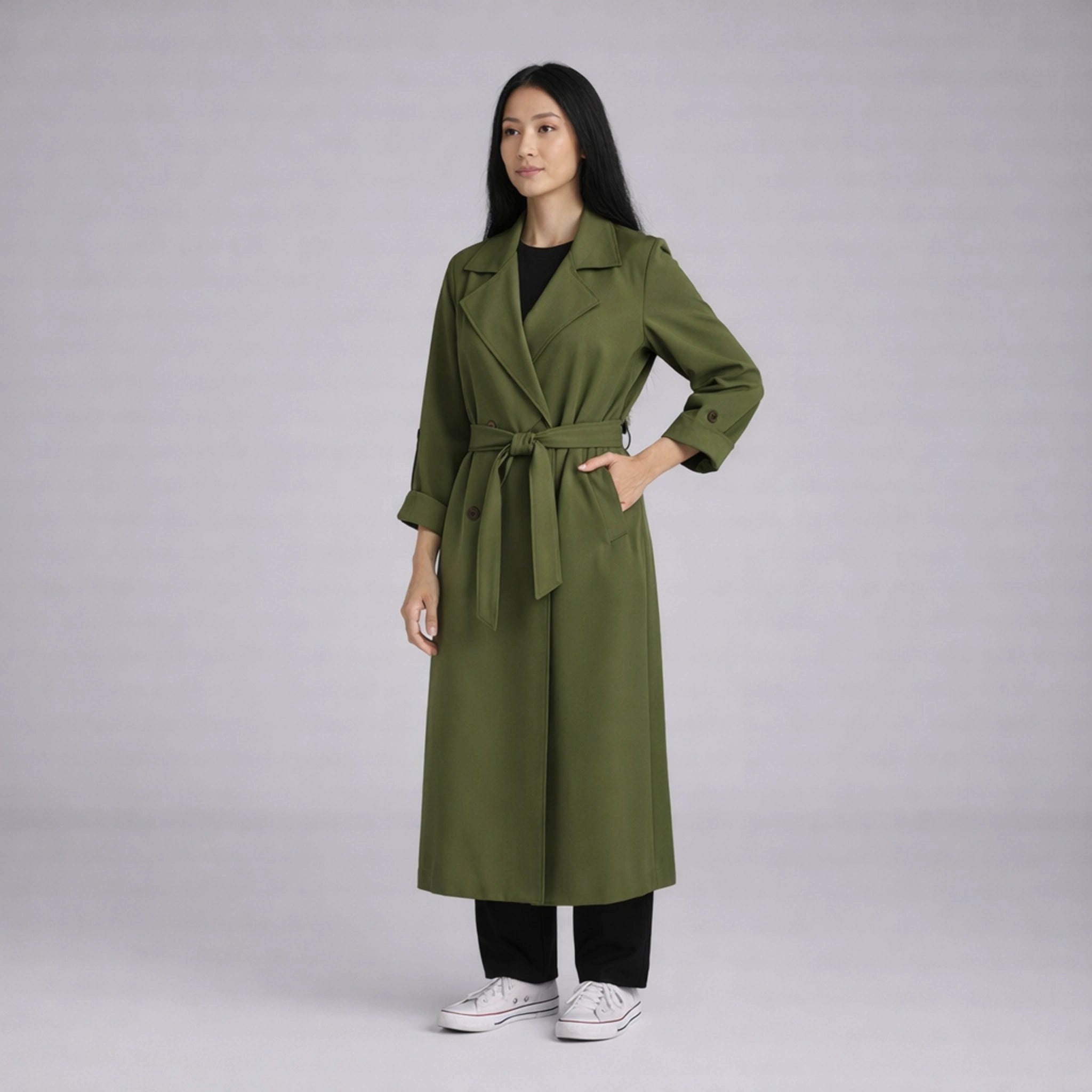 Trench Jacket with Button Cuff Detail | Women’s Trench Jacket