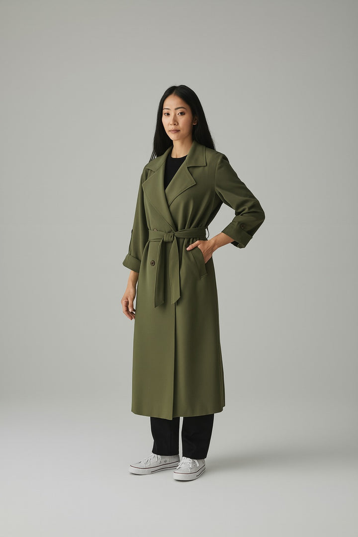 Trench jacket button detail in cuff