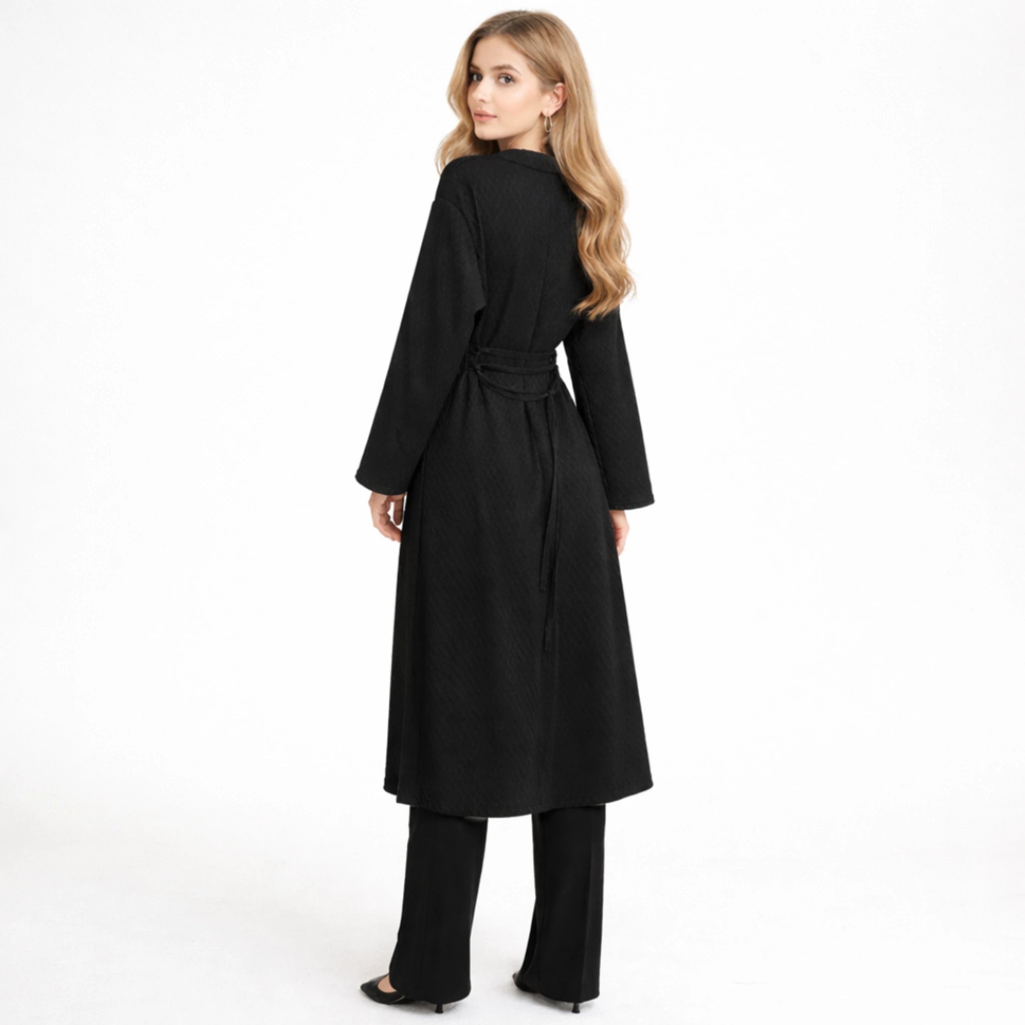 Women’s Black Textured Long Knit Maxi Dress | Maxi Dress

